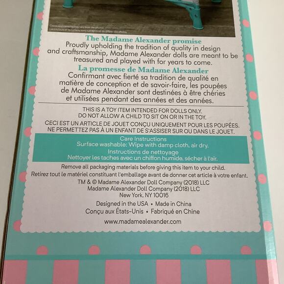 Madame Alexander Play Studio Soft Pack and Play Baby Doll Bed for Dolls up 18" - Picture 6 of 8